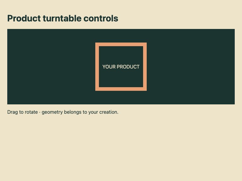 Product turntable controls preview