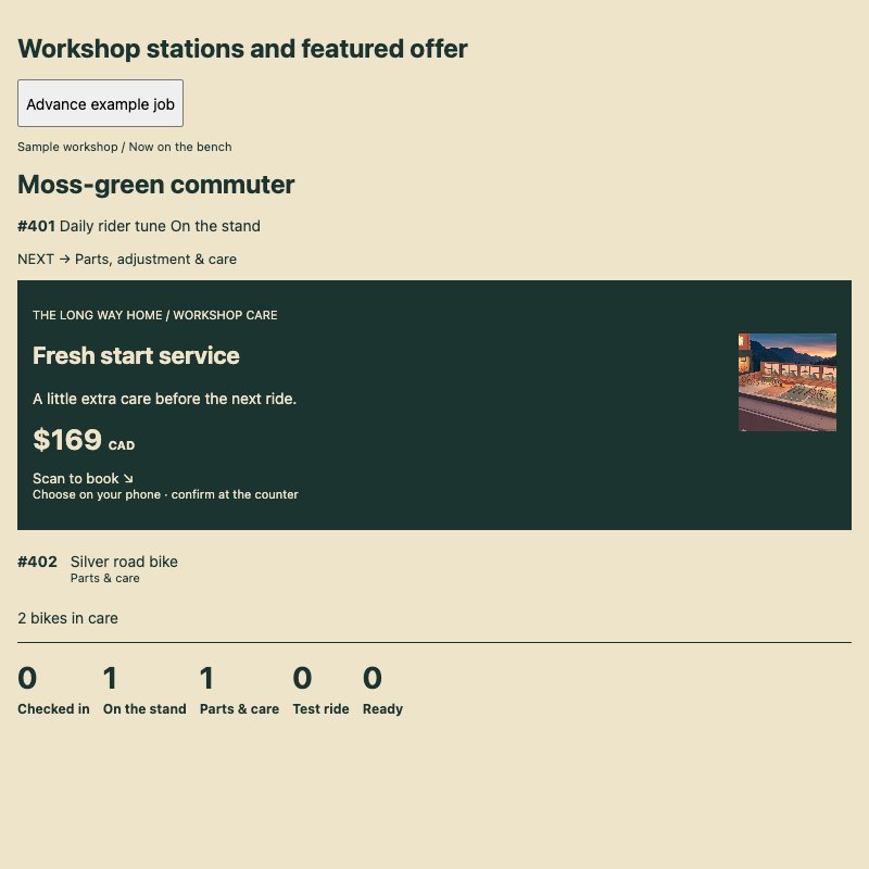 Workshop stations and featured offer preview